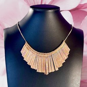 NWT Daisy Fuentes Rose Gold Bib Statement Necklace
